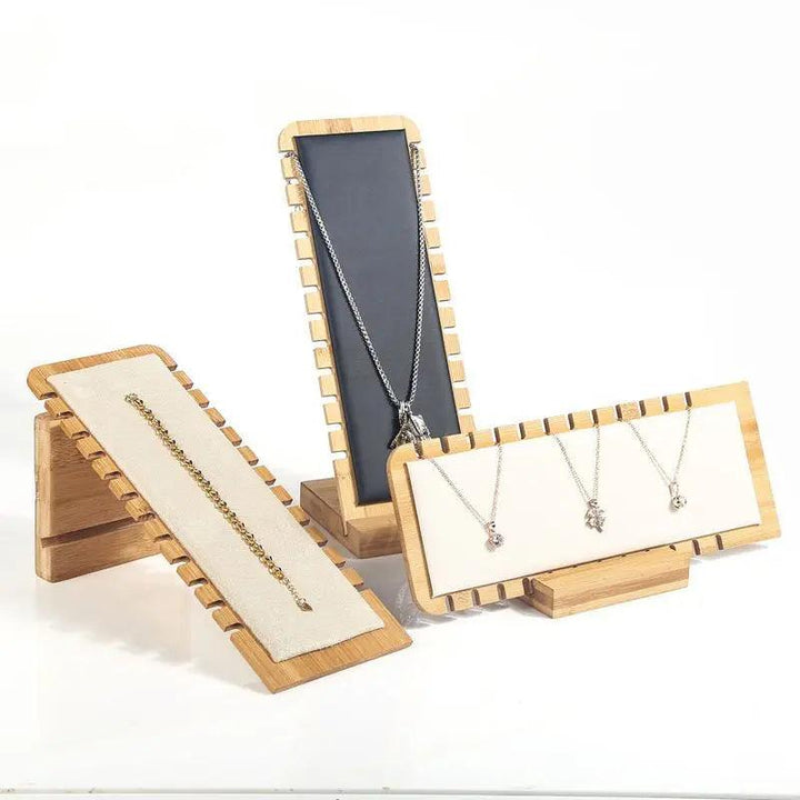 Bamboo Jewelry Display Stand Necklace Display Stand Wooden Multiple Necklace Easel Showcase Display Holder for Necklaces MRLOUIS