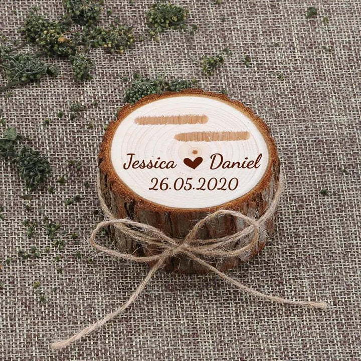 Personalized Wedding Ring Bearer Box Rustic Wedding Ring Box Wood Ring Holder Custom Names & Date Proposal Box Engagement Box MRLOUIS