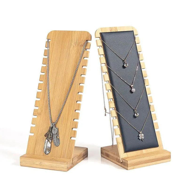 Bamboo Jewelry Display Stand Necklace Display Stand Wooden Multiple Necklace Easel Showcase Display Holder for Necklaces MRLOUIS