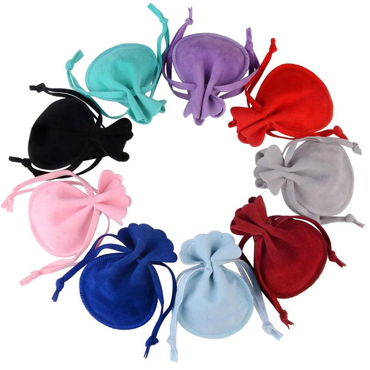 7x9cm 10pcs/lot Round Drawstring Velvet Gifts Bag Soft Jewelry Packaging Wedding/Christmas Candy Jewelry Pouches Wholesale MRLOUIS