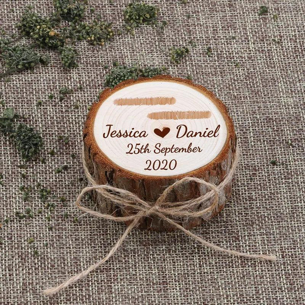 Personalized Wedding Ring Bearer Box Rustic Wedding Ring Box Wood Ring Holder Custom Names & Date Proposal Box Engagement Box MRLOUIS