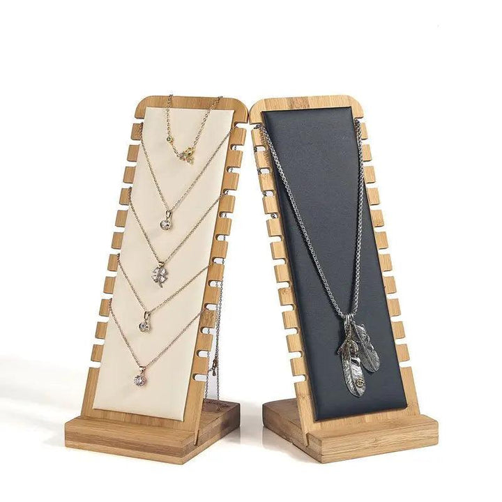 Bamboo Jewelry Display Stand Necklace Display Stand Wooden Multiple Necklace Easel Showcase Display Holder for Necklaces MRLOUIS