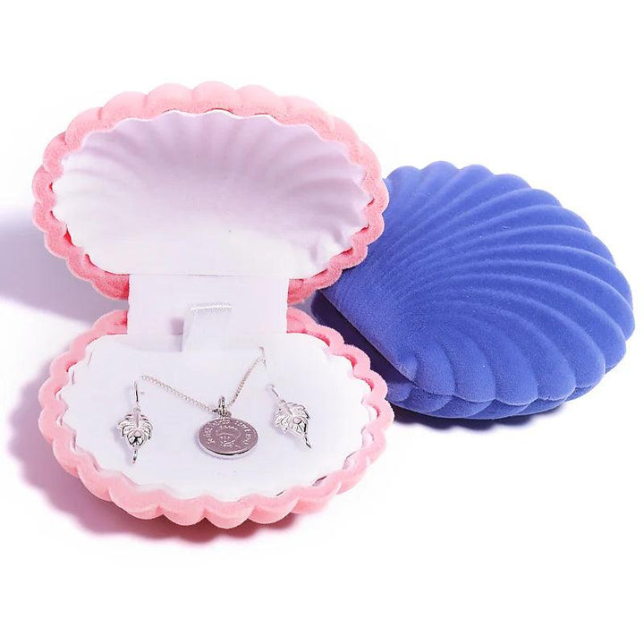 1 Piece Lovely Shell Shape Velvet Jewelry Box Wedding Engagement Ring Box for Earrings Necklace Bracelet Display Gift Box Holder MRLOUIS