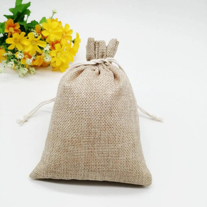 10pcs Jute Linen Bags For Jewelry Display Drawstring Pouch Gift Box Packaging Bags For Gift Bag Wedding/Christmas Burlap Bag Diy MRLOUIS