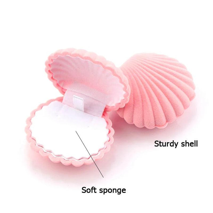 1 Piece Lovely Shell Shape Velvet Jewelry Box Wedding Engagement Ring Box for Earrings Necklace Bracelet Display Gift Box Holder MRLOUIS