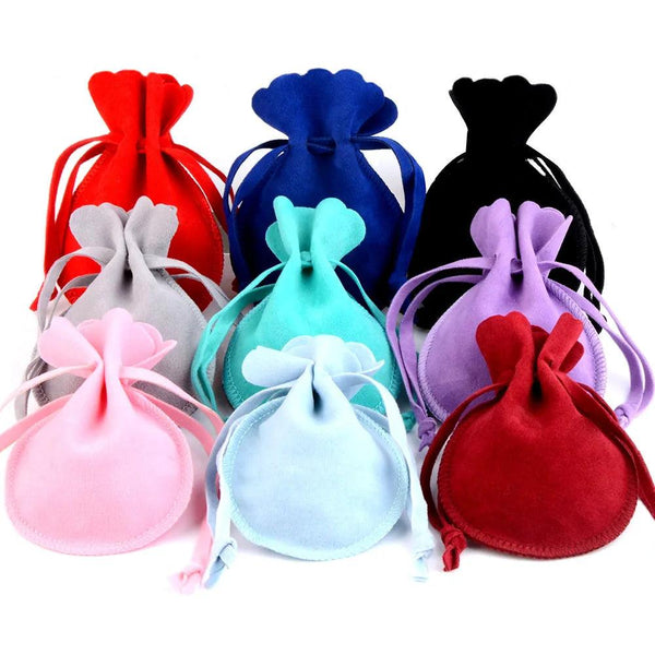 7x9cm 10pcs/lot Round Drawstring Velvet Gifts Bag Soft Jewelry Packaging Wedding/Christmas Candy Jewelry Pouches Wholesale MRLOUIS