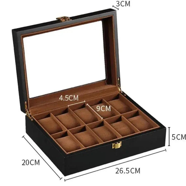 Wooden Watch Box 1/2/3/5/6/10/12 Slot Watch Gift Box Watch Storage Travel Case Organizer Men Jewellery Box Piano-bake-paint - MRLOUIS