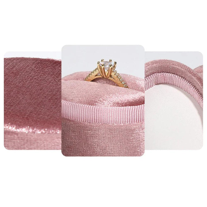 Flannel Jewelry Box Oval Ring Box Simple And Exquisite Velvet Jewelry Box Double Rings Box For Wedding Gift Wrap Packaging Case MRLOUIS