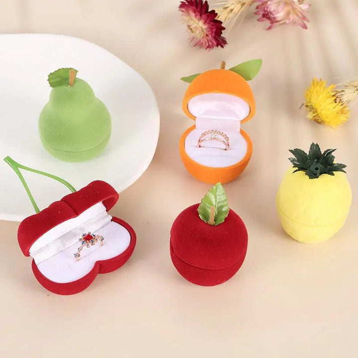 Velvet Jewelry Box Organizer Cute Animal Wedding Ring Box Fruit Storage Case Earring Necklace Display Packaging Gift Accessories MRLOUIS