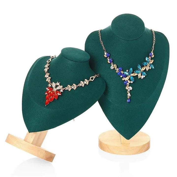 Model Bust Show Exhibitor Velvet Jewelry Display Necklace Pendants Mannequin Jewelry Stand Organizer 3 Colors MRLOUIS