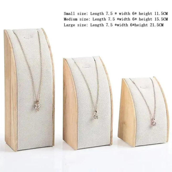 New solid wood necklace display stand jewelry rack pendant holder curved jewelry display props jewelry packaging - MRLOUIS