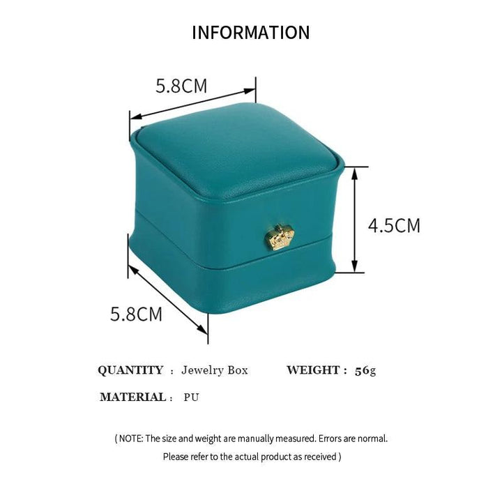 Pu Leather Ring Box Couple Proposal Ring Boxes For Engagement Wedding Simple Geometric Square Storage Gift Packaging Box MRLOUIS