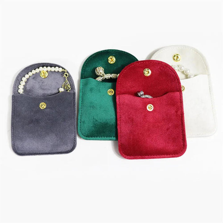 Jewellery Pouch Snap Button Soft Velvet Bag Envelope Jewelry Packaging Bag Wedding Gift Bracelet Necklace Earrings Rings Storage MRLOUIS