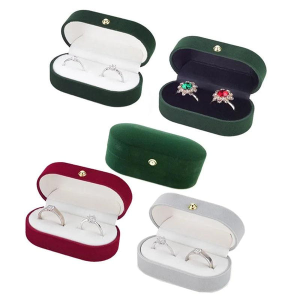 Velvet Ring Box Double Stud  Jewelry Packaging Case Wedding Earrings Storage Holder  Organizer Gift Showcase MRLOUIS