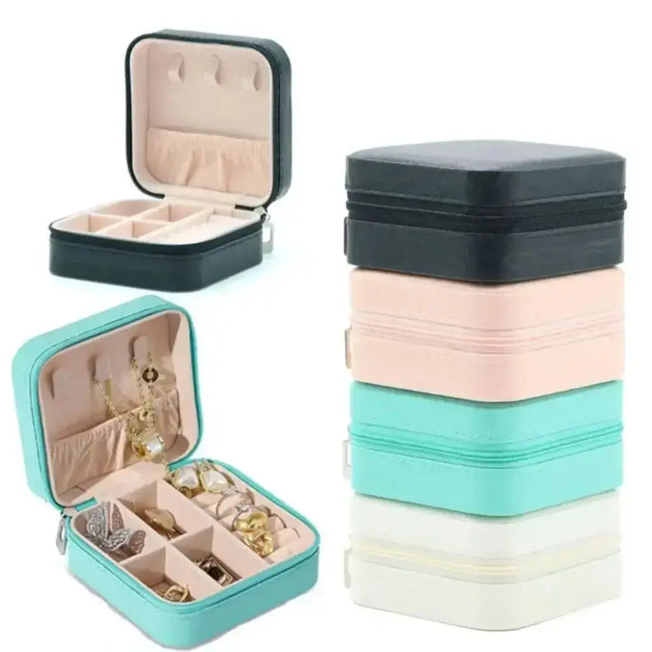 Mini Jewelry Storage Box Portable Home Travel Earrings Necklace Storage Case for Women Ring Organizer PU Leather Display Case MRLOUIS