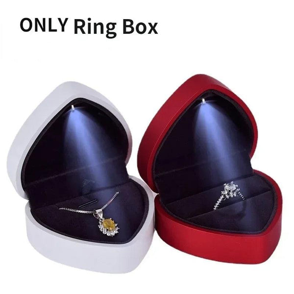 Creative Heart Shaped LED Light Jewelry Box High-end Proposal Confession Ring Box Light Jewelry Box Pendant MRLOUIS