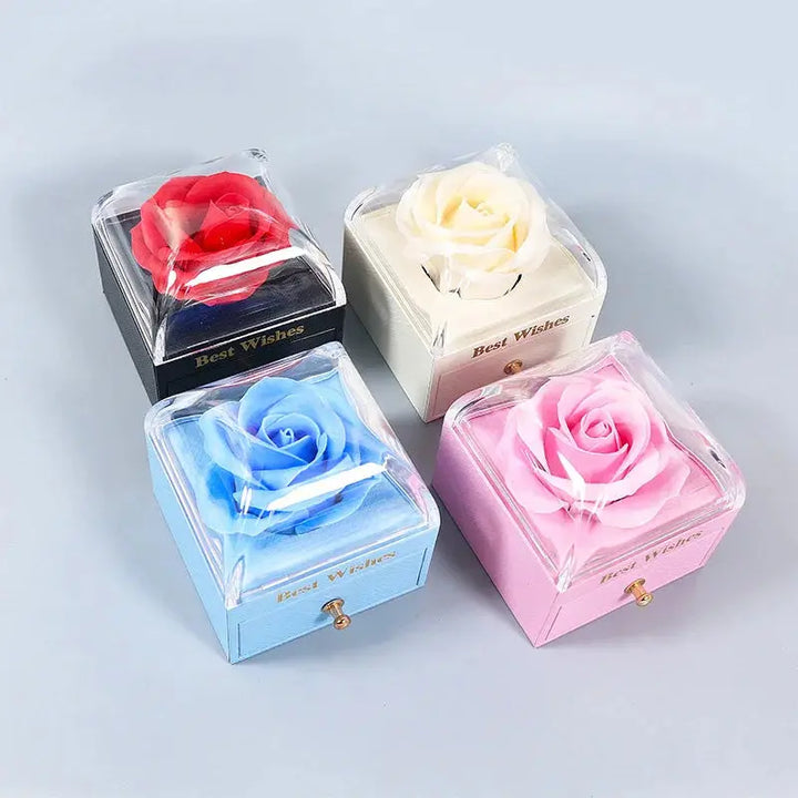 Necklace Set Rose Gift Box for Ring Earrings Pendant Necklace Flower Jewelry Box for Women Valentine's Day Gift Packaging Box MRLOUIS