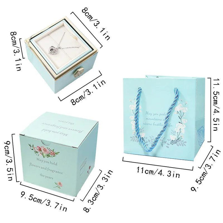 Rotation Rose Jewelry Gift Boxes Valentine's Day Marriage Acrylic Ring Boxes Necklace Storage Rose Jewelry Display Rack MRLOUIS