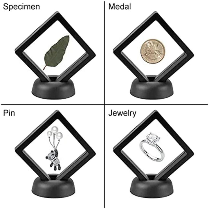 5Pcs Floating Display Case Frame Ring Necklace Earring Packaging Box Jewelry Coin Display Stand Holder MRLOUIS