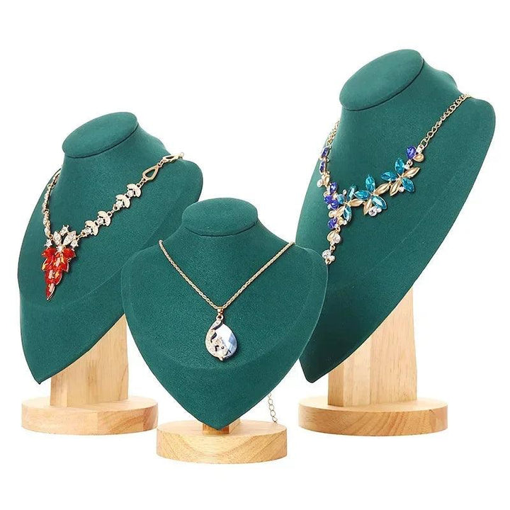 Model Bust Show Exhibitor Velvet Jewelry Display Necklace Pendants Mannequin Jewelry Stand Organizer 3 Colors MRLOUIS