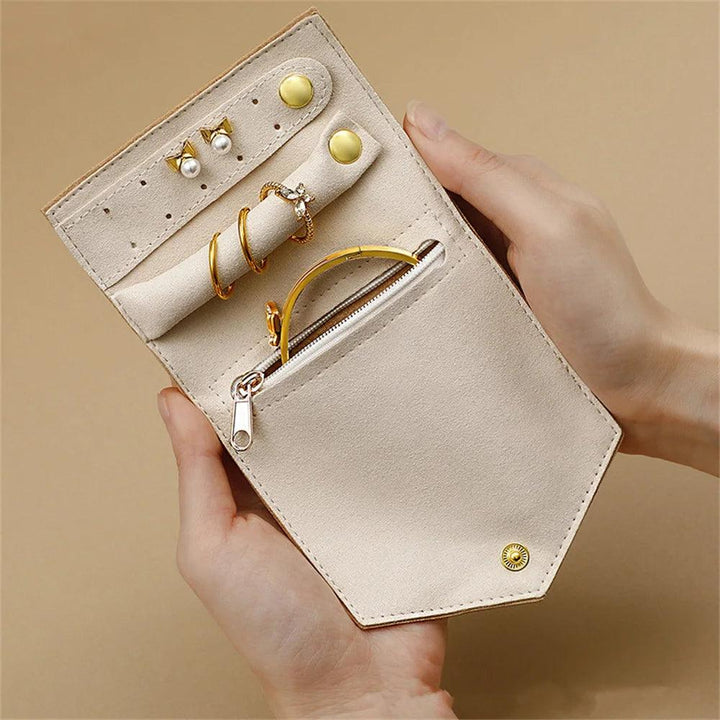 Travel Portable Jewelry Organizer Roll Up Bag Foldable Jewelry Case for Bracelet Ring Necklaces Earring Display Storage Pouch MRLOUIS