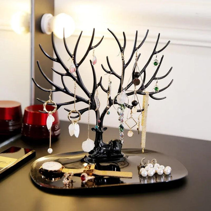 Jewelry Display Stand Tray Tree Storage Racks Earrings Necklaces Rings Jewelry Boxes Case Desktop Organizer Holder Make Up Decor MRLOUIS