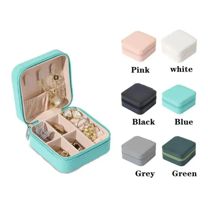 Mini Jewelry Storage Box Portable Home Travel Earrings Necklace Storage Case for Women Ring Organizer PU Leather Display Case MRLOUIS