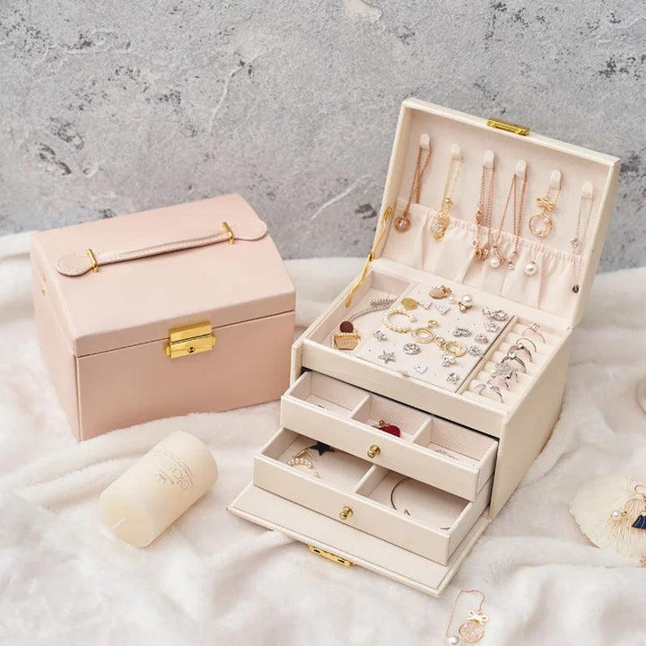 1 Three-layer Large Capacity Beaded Pearl Necklace Bracelet Ring Box Necklace Box Watch Storage Box Jewelry Earrings Box 01 MRLOUIS