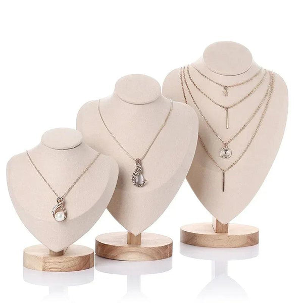 Model Bust Show Exhibitor Velvet Jewelry Display Necklace Pendants Mannequin Jewelry Stand Organizer 3 Colors MRLOUIS