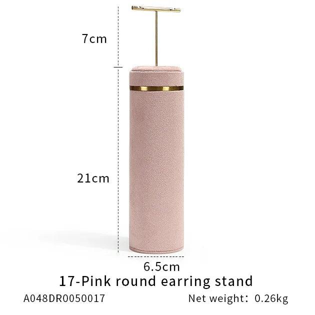 Pink Color Jewelry Shop Window Display Stand Metal Necklace Holder Earring Organizer Pendant Show Rack Bust Photo Props - MRLOUIS