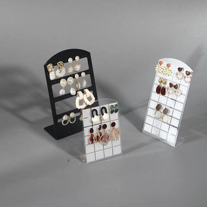 48/72 Holes Portable Earrings Ear Studs Holder Jewelry Display Holders Plastic Earring Showcase Storage Rack Organizer Stand Box MRLOUIS