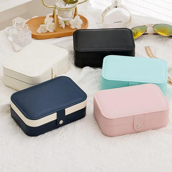 Portable Jewelry Storage Box Travel Organizer Jewelry Case Leather Storage Earrings Necklace Ring Jewelry Organizer Display MRLOUIS