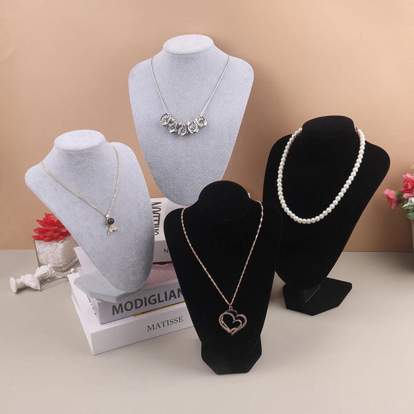 Velvet Portrait Necklace Display Pendant Organizer Jewelry Display Stand Jewelry Mannequin Bust Necklace Pendant Window Display MRLOUIS