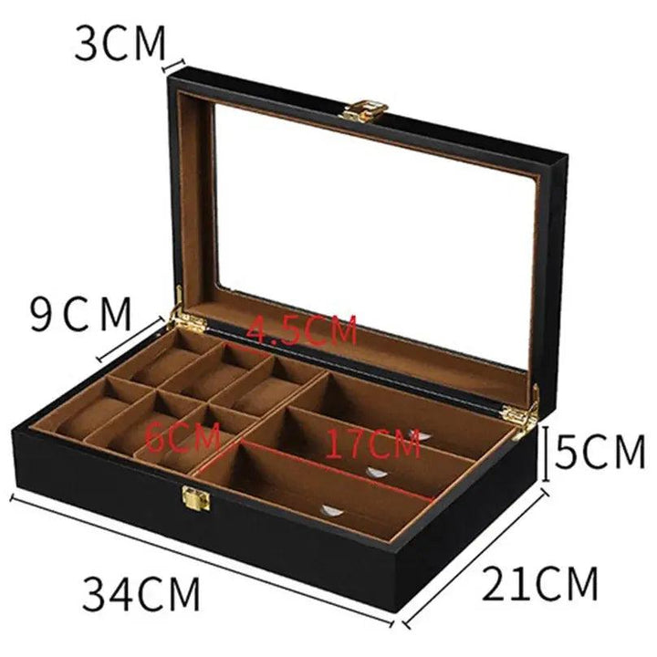 Wooden Watch Box 1/2/3/5/6/10/12 Slot Watch Gift Box Watch Storage Travel Case Organizer Men Jewellery Box Piano-bake-paint - MRLOUIS