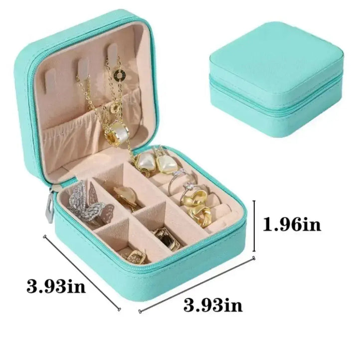 Mini Jewelry Storage Box Portable Home Travel Earrings Necklace Storage Case for Women Ring Organizer PU Leather Display Case MRLOUIS