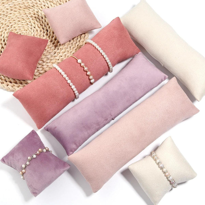 1 Set Color Velvet Jewelry Display Pillow Stand Bracelet Watch Bangle Organizer Cushion Photography Prop Show Holder Wholesale MRLOUIS