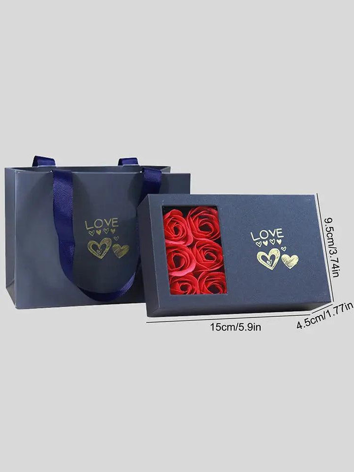 Rose Gift Box Eternal Flower Ring,Pendant,Earrings,Necklace,Jewelry Box 6 Valentine's Day Rose Gift Box Packaging Box Jewelry St - MRLOUIS