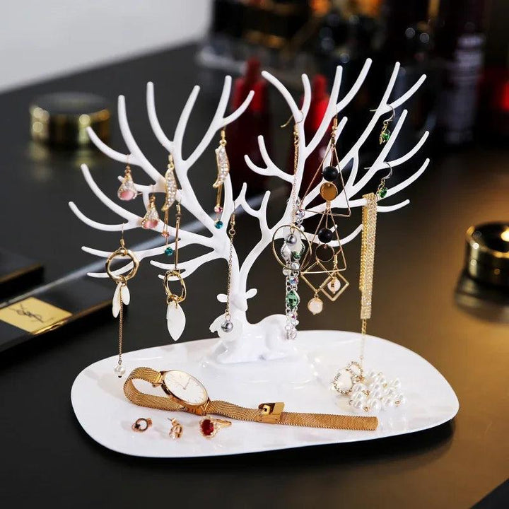 Jewelry Display Stand Tray Tree Storage Racks Earrings Necklaces Rings Jewelry Boxes Case Desktop Organizer Holder Make Up Decor MRLOUIS