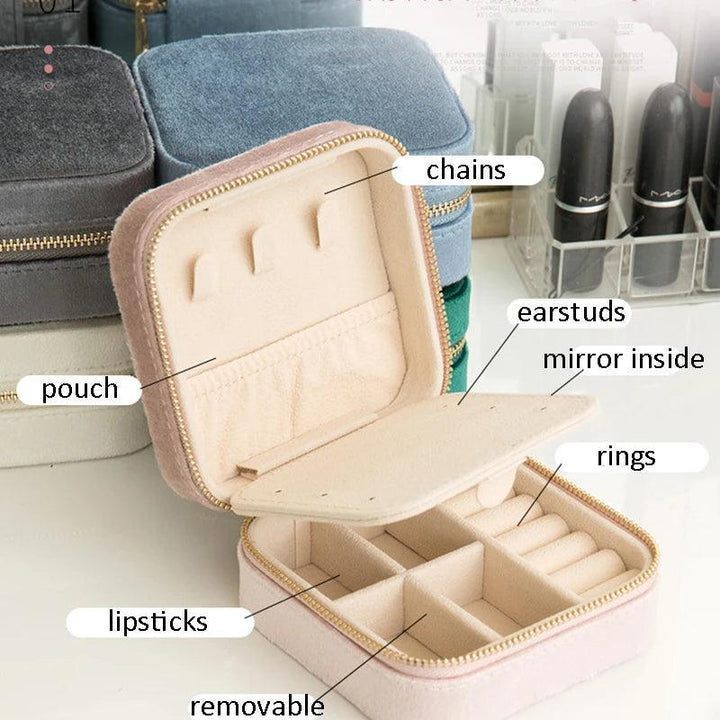 Plush Velvet Small Jewelry Box Necklace Ring Earrings Storage Jewelry Case Women Travel Portable Jewelry Organizer Box Joyero MRLOUIS