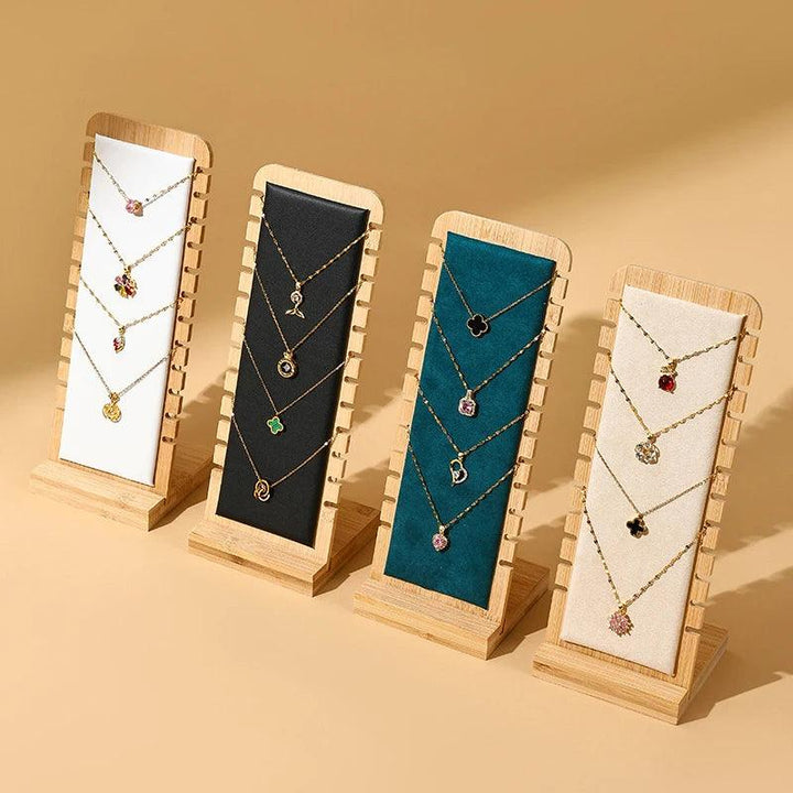 Bamboo Jewelry Display Stand Necklace Display Stand Wooden Multiple Necklace Easel Showcase Display Holder for Necklaces MRLOUIS