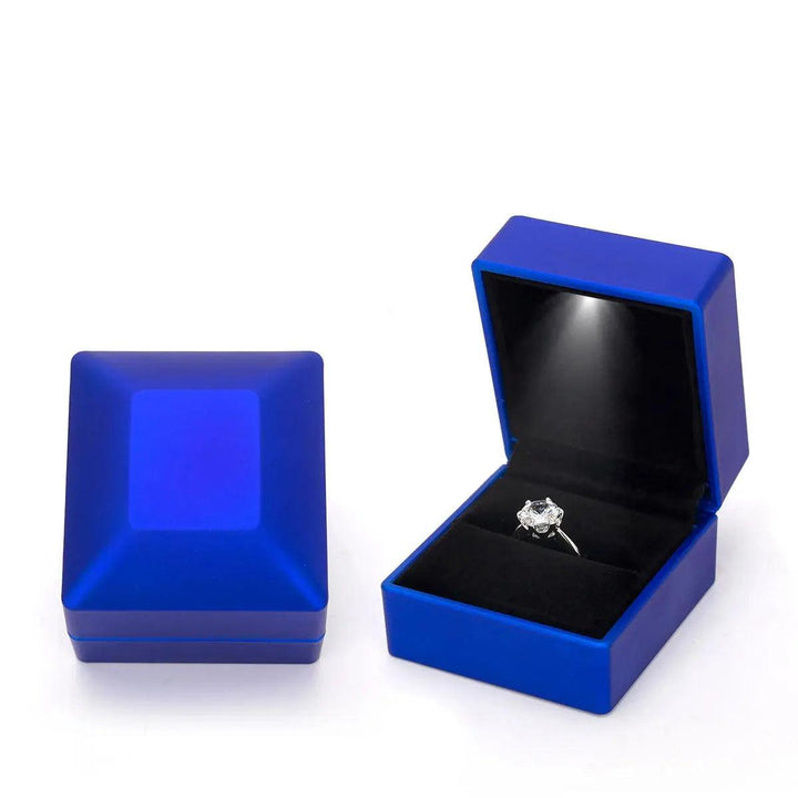 Ring Box Led Light Proposal Engagement Ring Boxes Jewelry Gift Box Red Wine Ring Case For Wedding Valentine'S Day Anniversary MRLOUIS