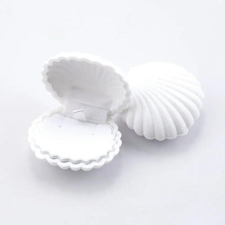 1 Piece Lovely Shell Shape Velvet Jewelry Box Wedding Engagement Ring Box for Earrings Necklace Bracelet Display Gift Box Holder MRLOUIS