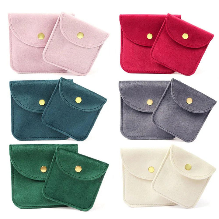 Jewellery Pouch Snap Button Soft Velvet Bag Envelope Jewelry Packaging Bag Wedding Gift Bracelet Necklace Earrings Rings Storage MRLOUIS