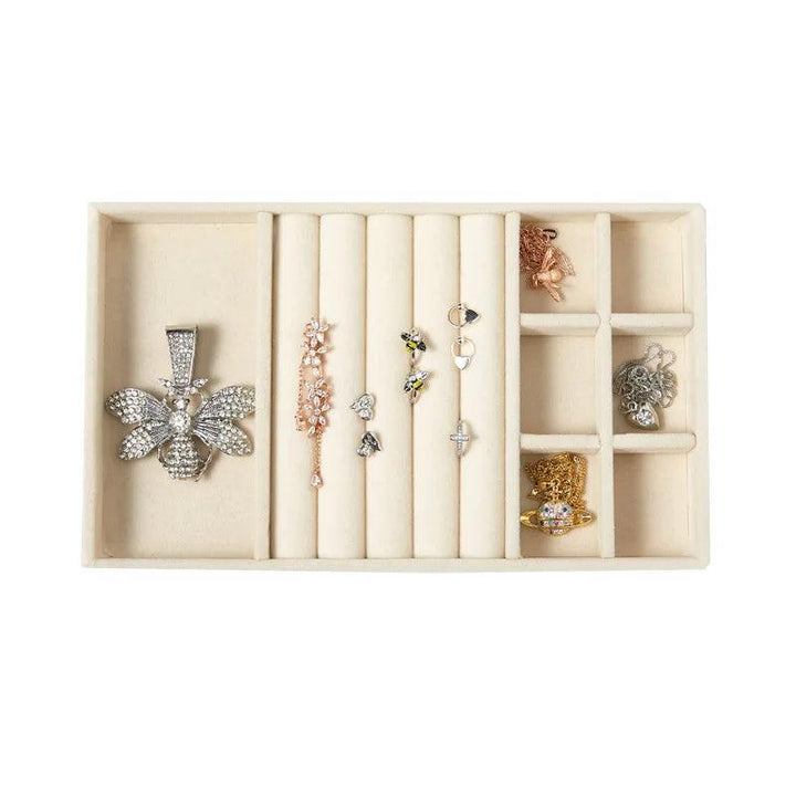 Velvet Jewelry Box Organizer DIY Earring Necklace Ring Jewelry Display Tray Portable Storage Box Jewelry Display Case MRLOUIS