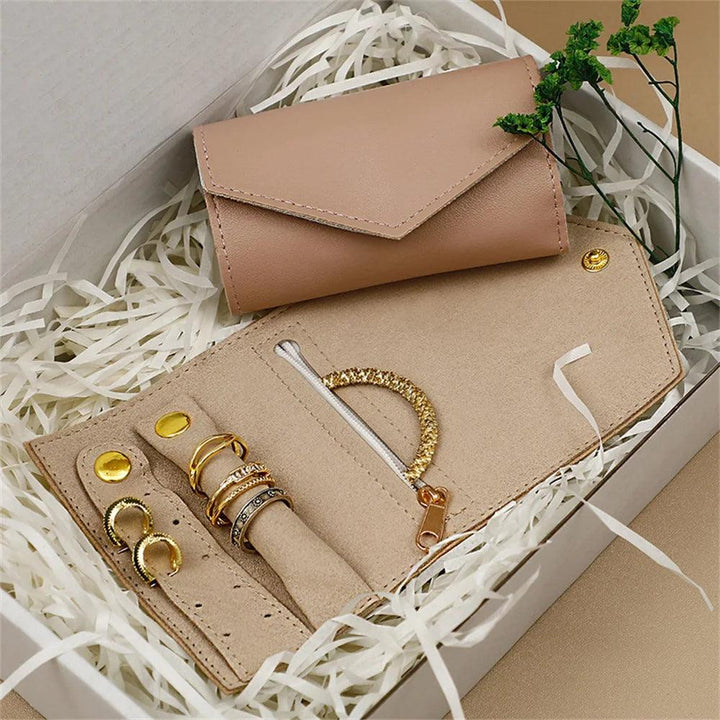 Portable Jewelry Organizer Bag for Women Travel Multi-functional Earrings Ring Necklace Storage Bag PU Creative Jewelry Roll MRLOUIS