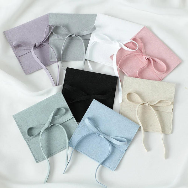 10pcs Microfiber Jewelry Pouch Velvet Jewelry Small Envelope Bag with Rope Jewelry Packaging Pouch Wedding Favors Gift Party Bag MRLOUIS