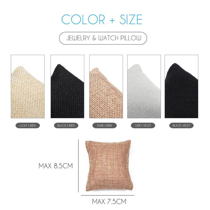 5 Colors Beige Black Grey Fabric Pillow For Watch Bangle Bracelet Display Holder Gift Jewelry Cushion DIY Accessories Wholesale - MRLOUIS