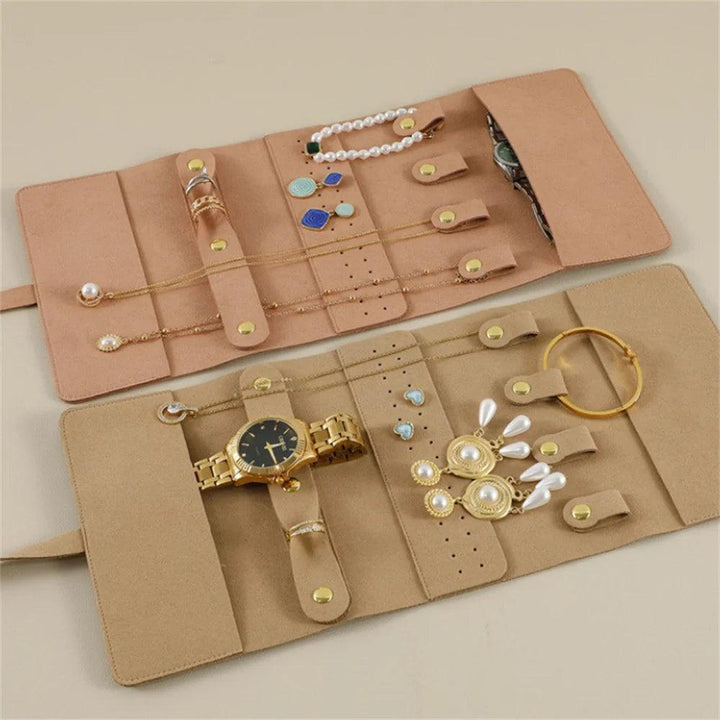 Travel Portable Jewelry Organizer Roll Foldable Jewelry Case for Bracelet Ring Necklaces Earring Jewelry Storage Bag Travel Bags MRLOUIS