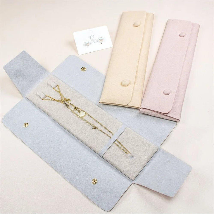 Microfiber Necklace Storage Bag Bracelet Pouch Portable Jewelry Organizer Bags Women Multi-Functional Snap Pouch New 2024 MRLOUIS