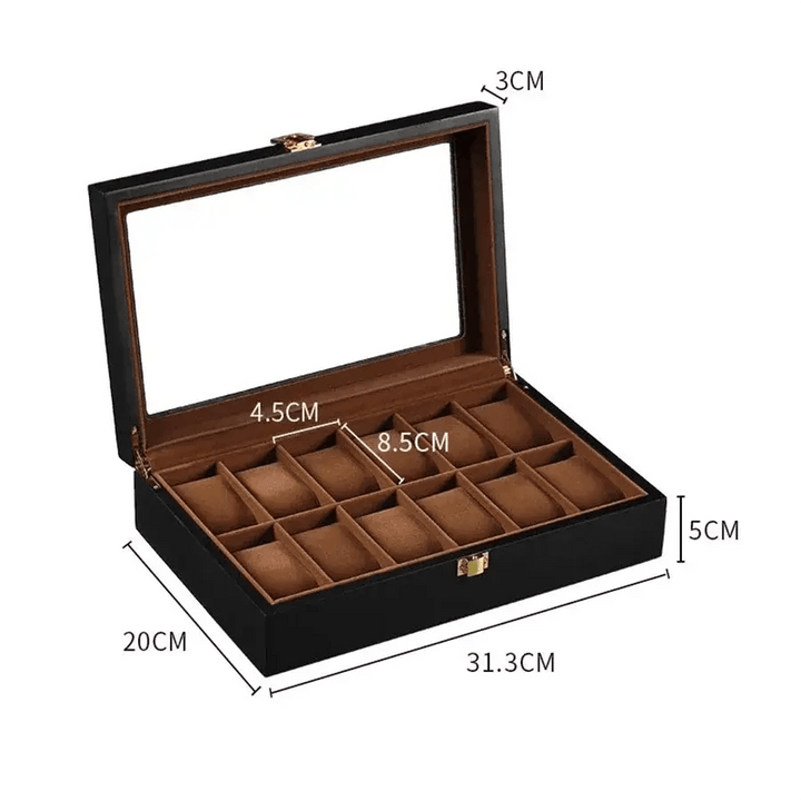 Wooden Watch Box 1/2/3/5/6/10/12 Slot Watch Gift Box Watch Storage Travel Case Organizer Men Jewellery Box Piano-bake-paint - MRLOUIS